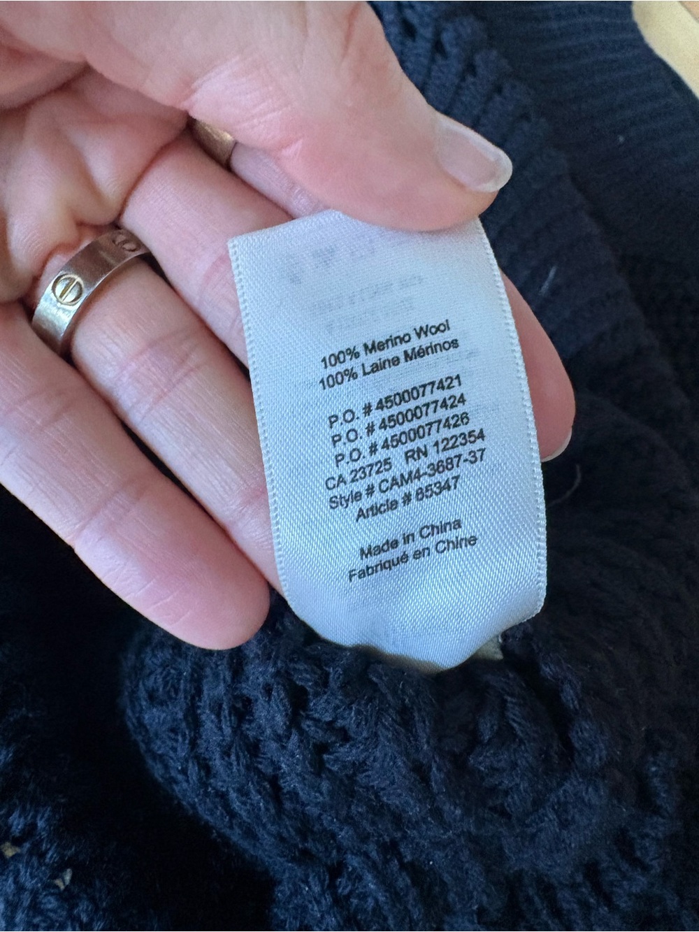 Aritzia Wilfred Sz M Goulaine Black Merino Wool Crop Sweater - Picture 7 of 9